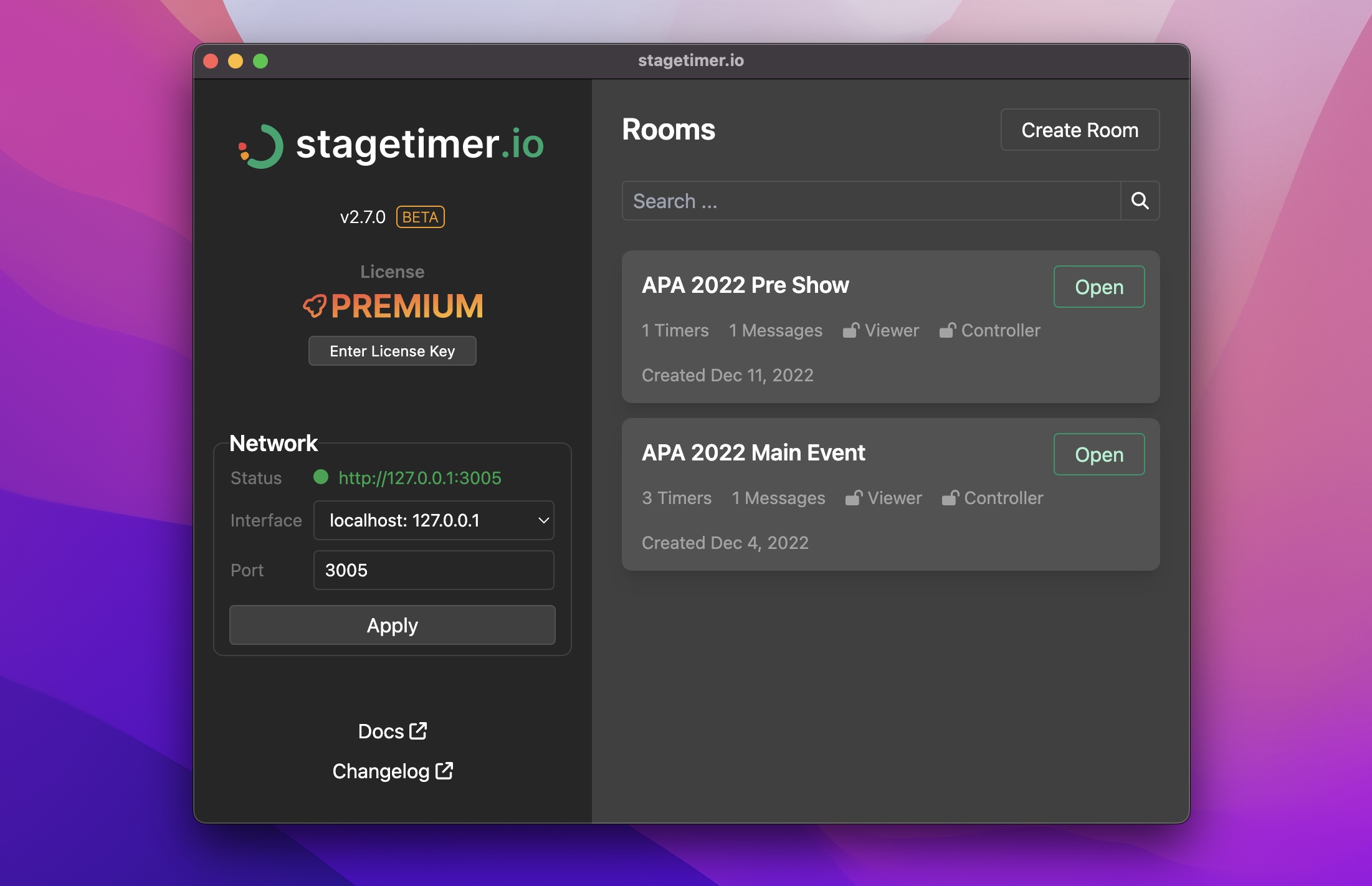 Stagetimer Offline App for MacOS & Windows
