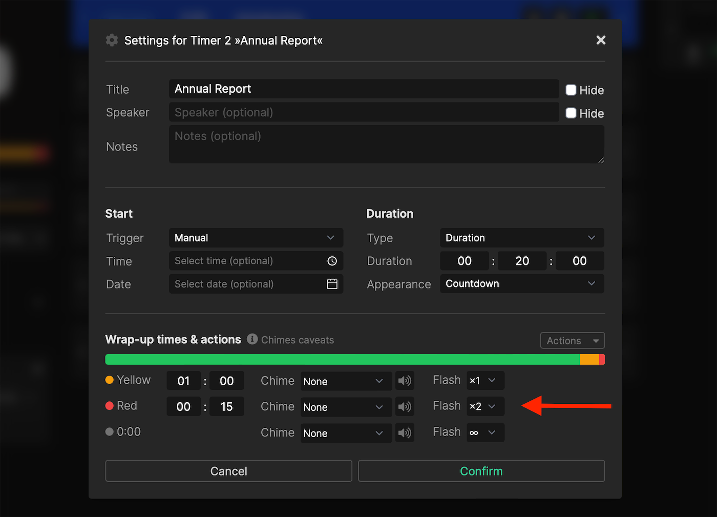 Flash timers to grab attention