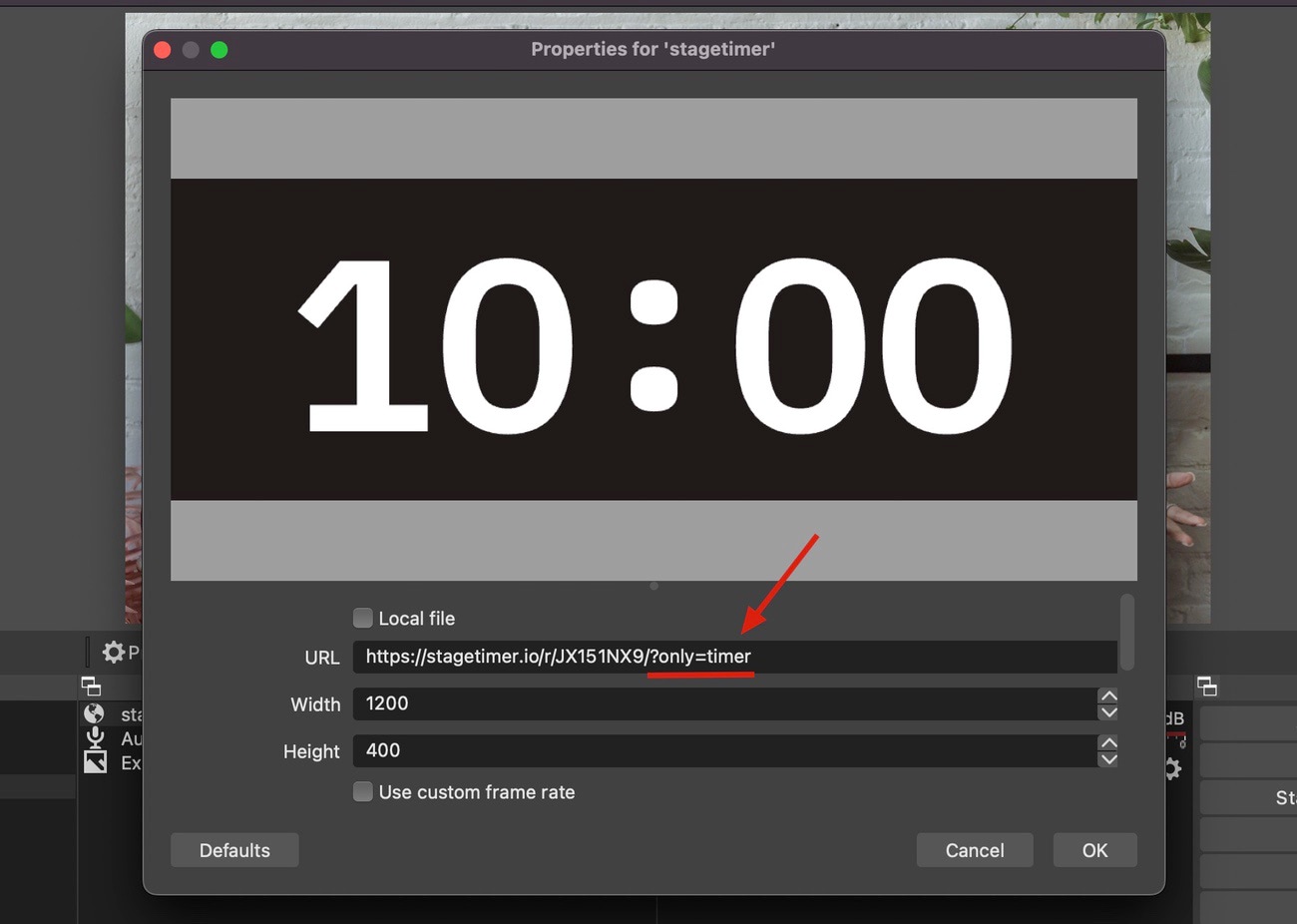 Change the URL to isolate the timer