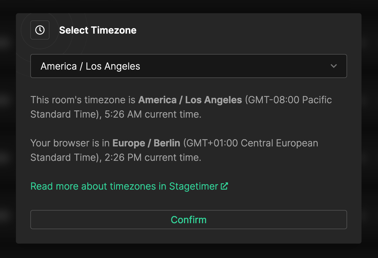 Screenshot of Timezone Chooser