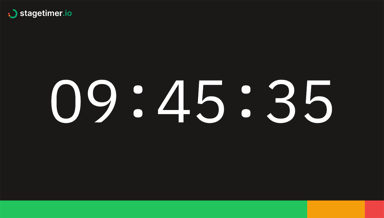 Fullscreen clock on Stagetimer