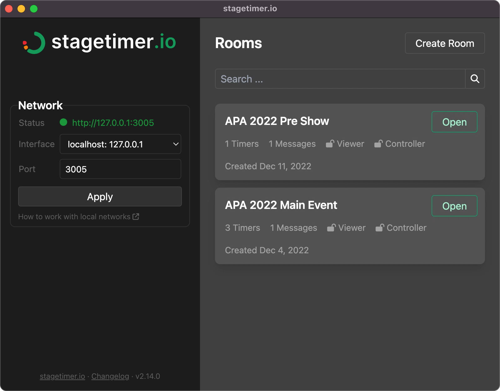 Stagetimer Desktop App UI