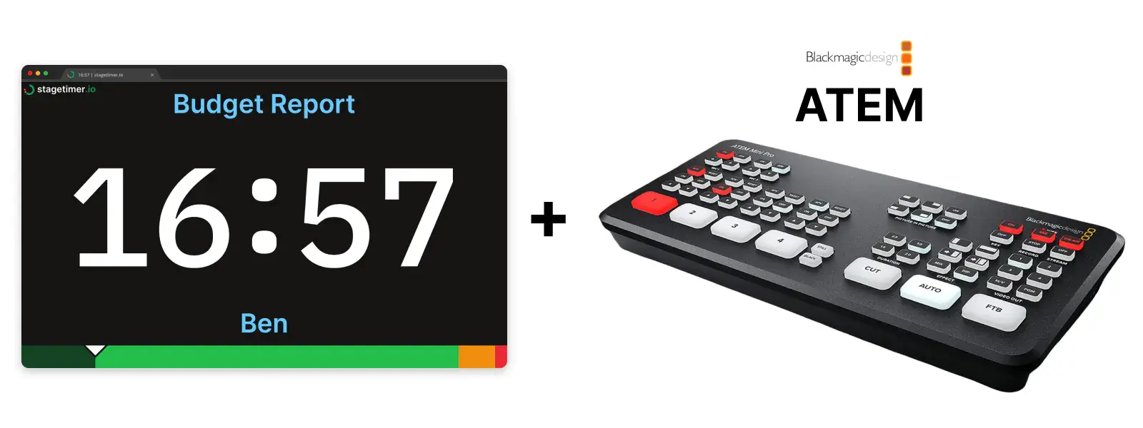 ATEM switcher with Stagetimer