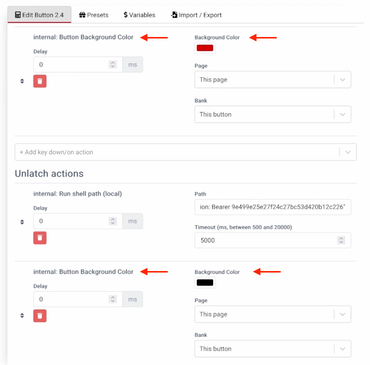 Changing colors for visual feedback