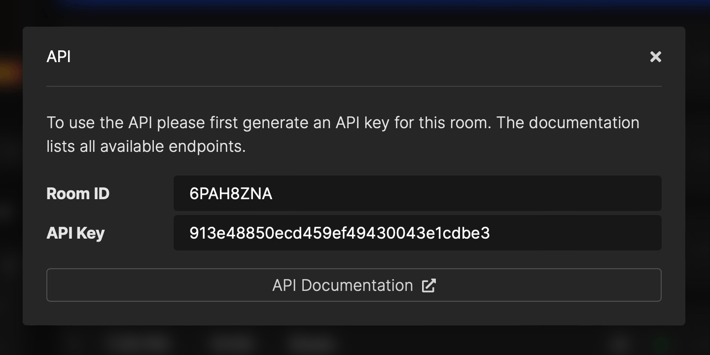 API popup