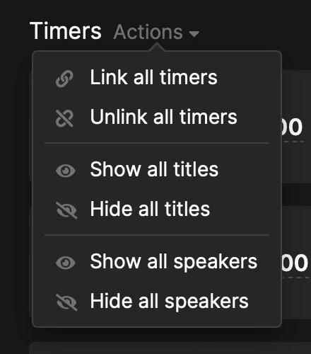 Timer bulk actions