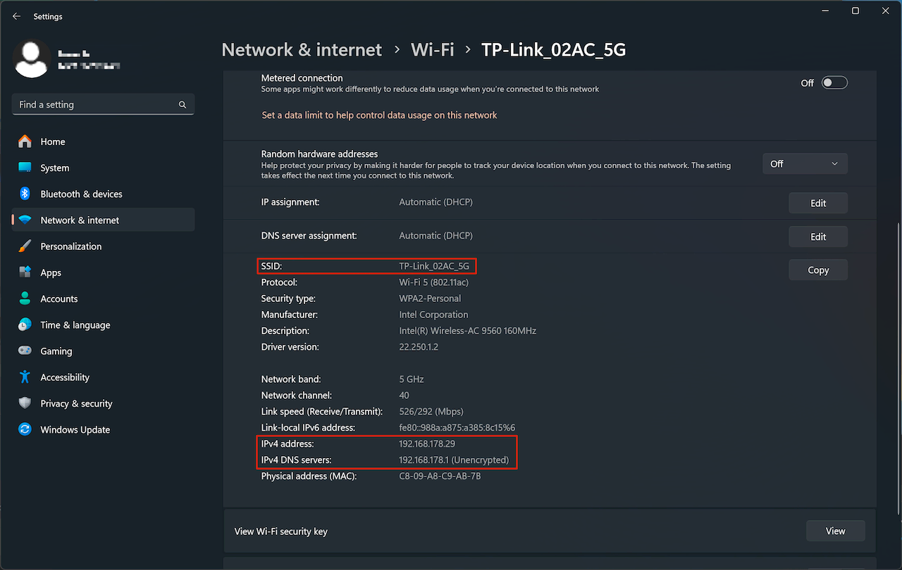 Windows Network Settings