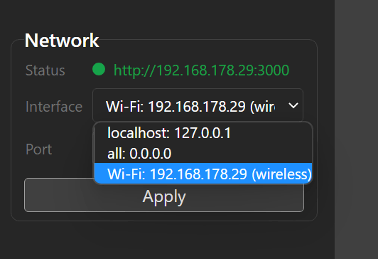 Select the correct network interface