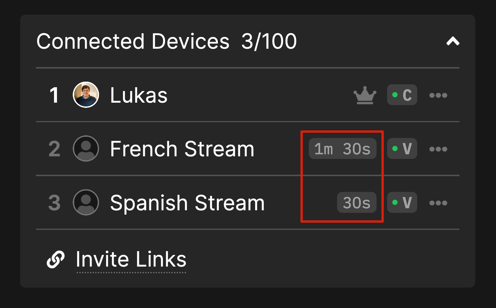 Connected devices with a delay