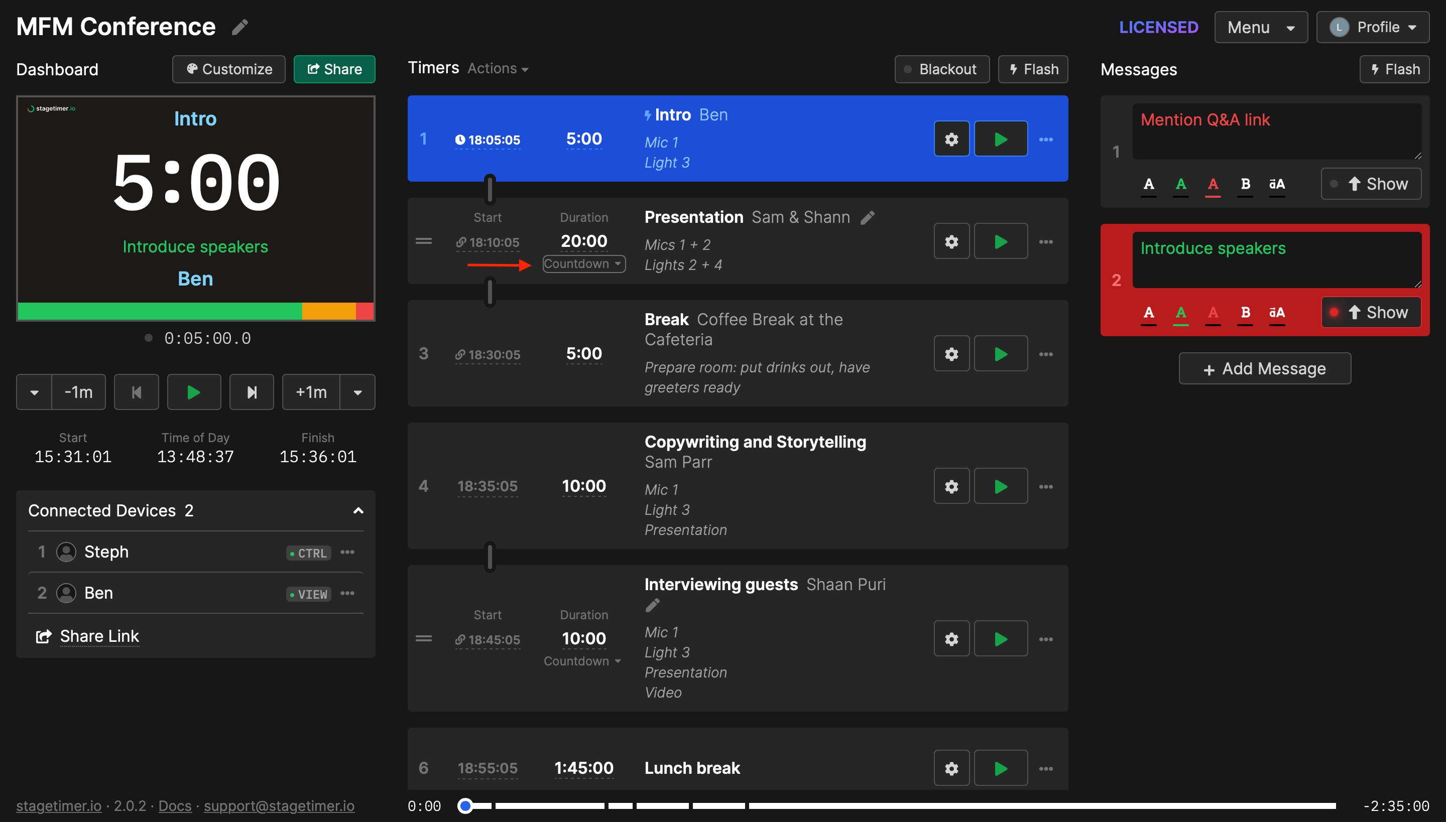 Choose the appearance of the timer or a combination of timer and time of day on the controller page