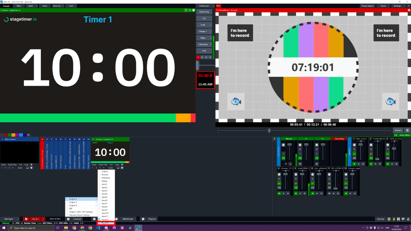 Selecting Output and Input numbers