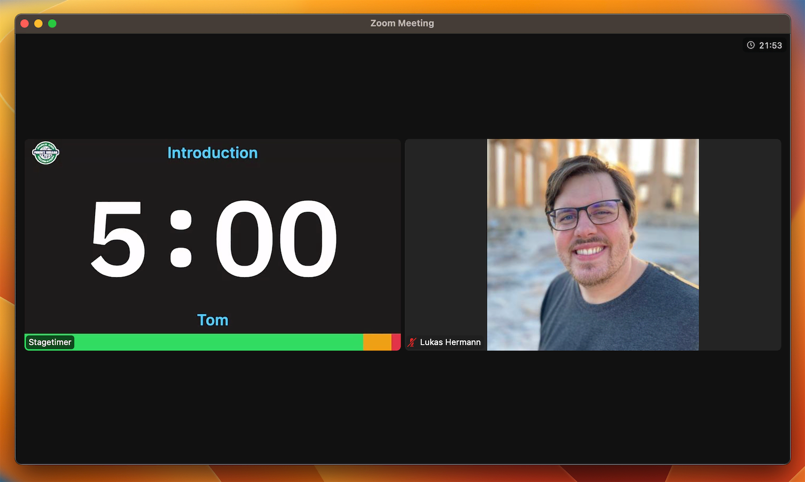 Stagetimer in your Zoom call