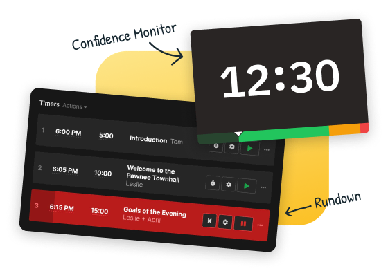 Illustration of fullscreen timer with countdown and simple controls