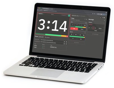 Laptop with stagetimer controller page