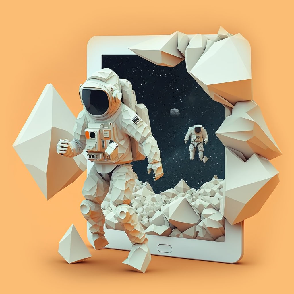 Astronaut with tablet