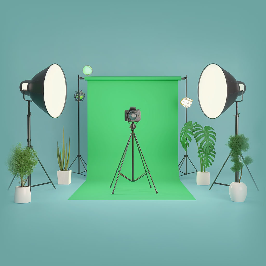 Camera and greenscreen setup