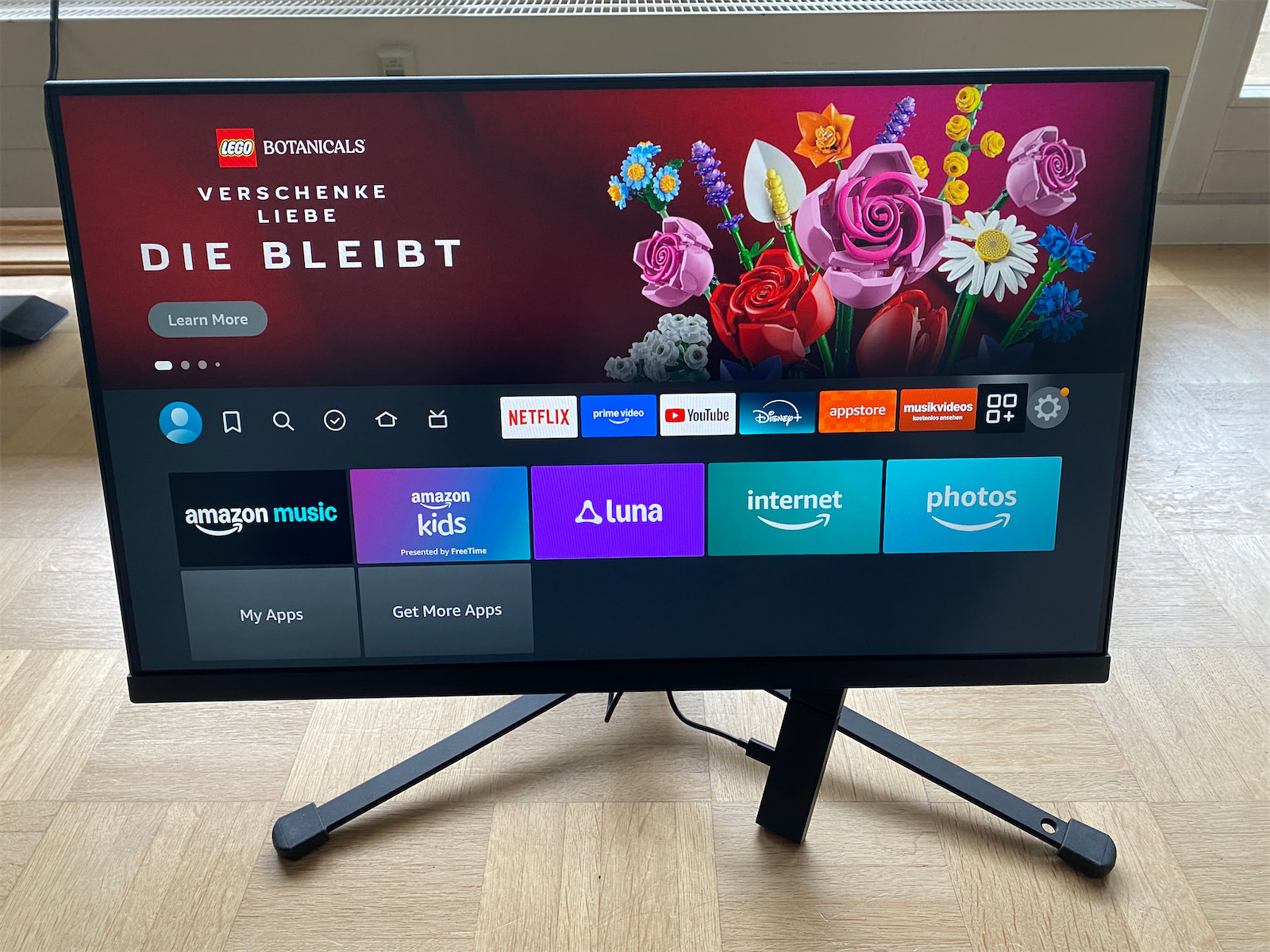 Fire TV home screen with Apps menu