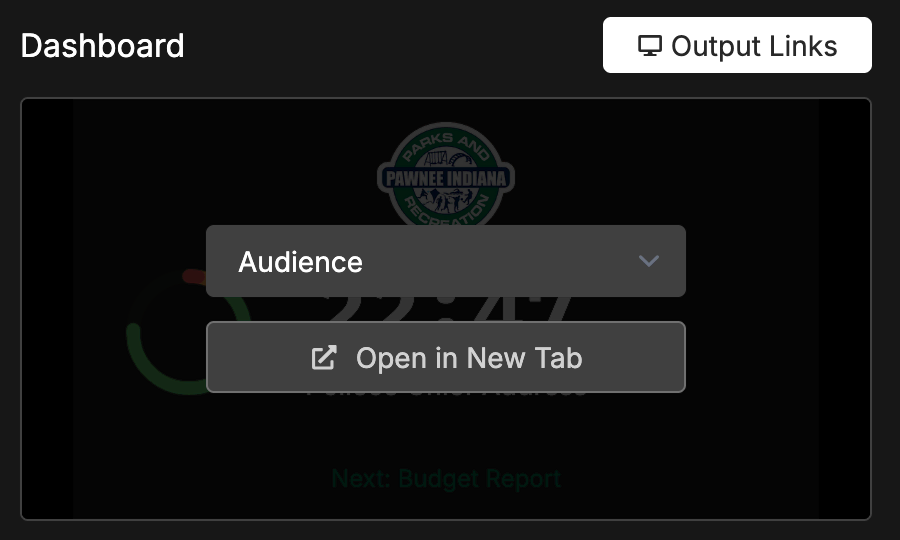 Controller preview with output switcher on hover