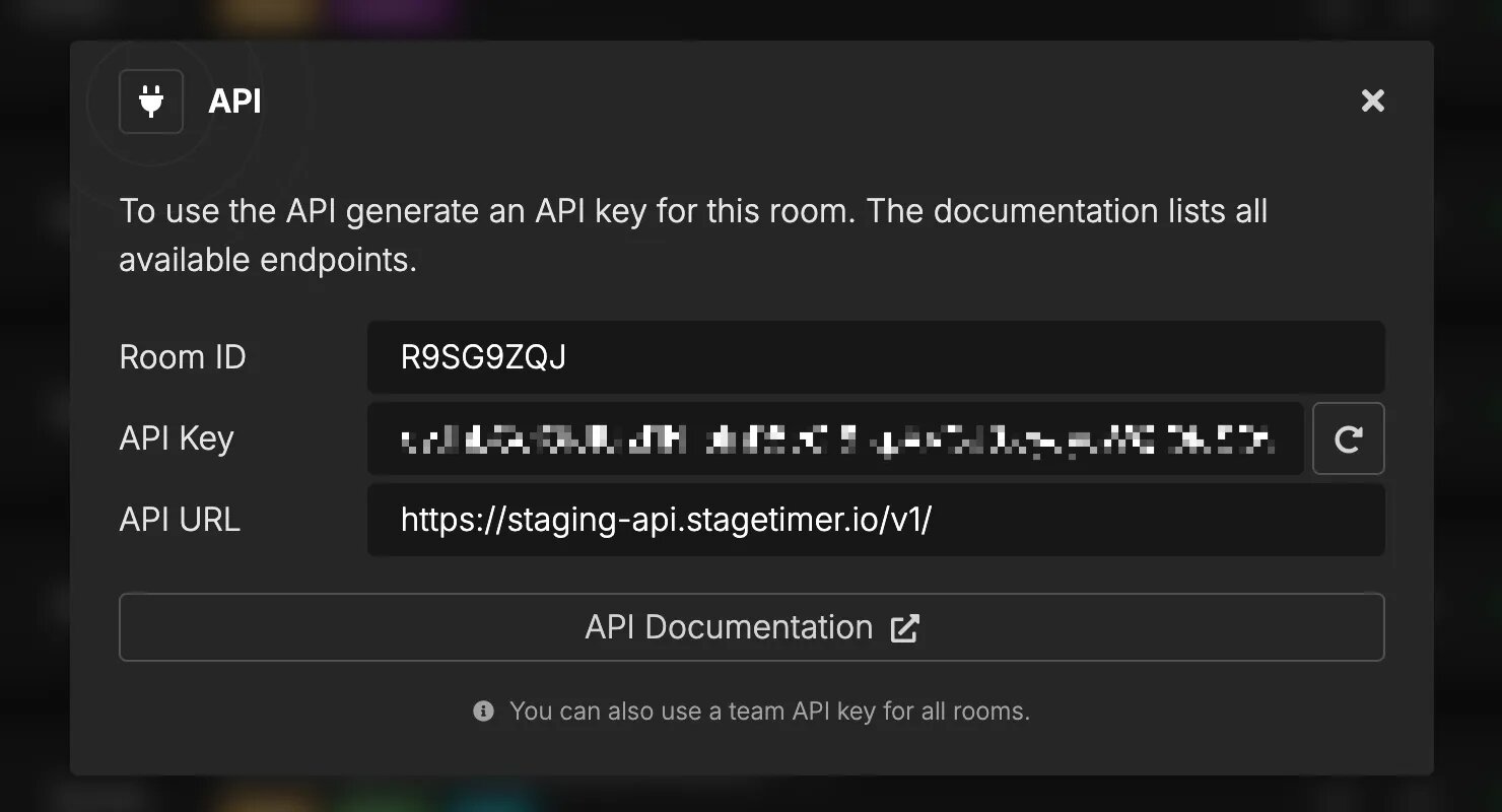 Room API key dialog