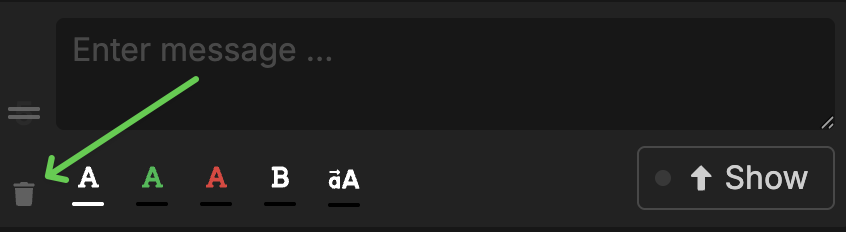 Message delete button appears on hover