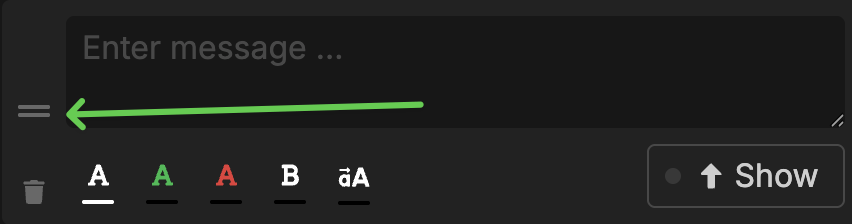 Message reorder with handle