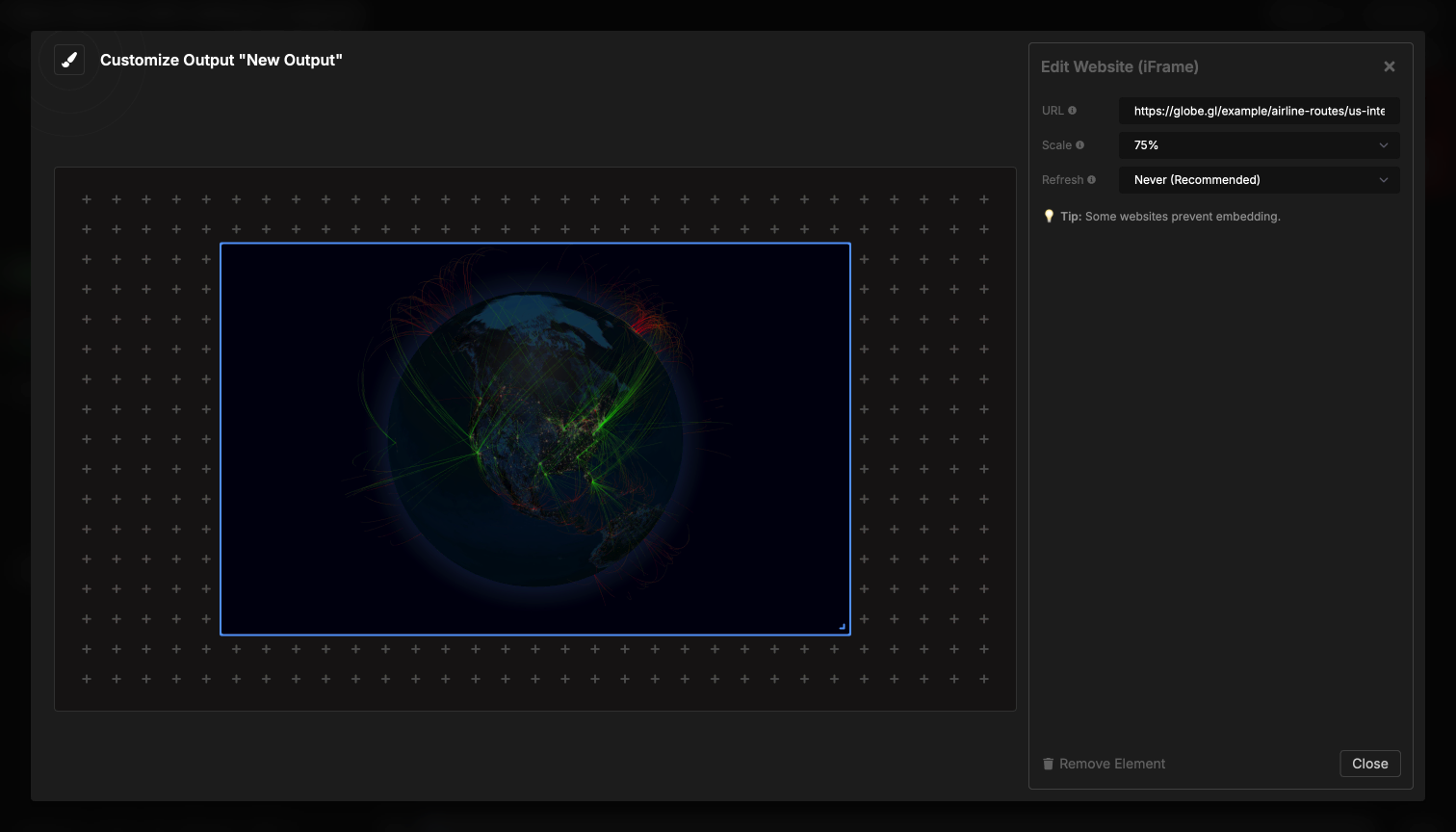 Iframe element embedding a live leaderboard