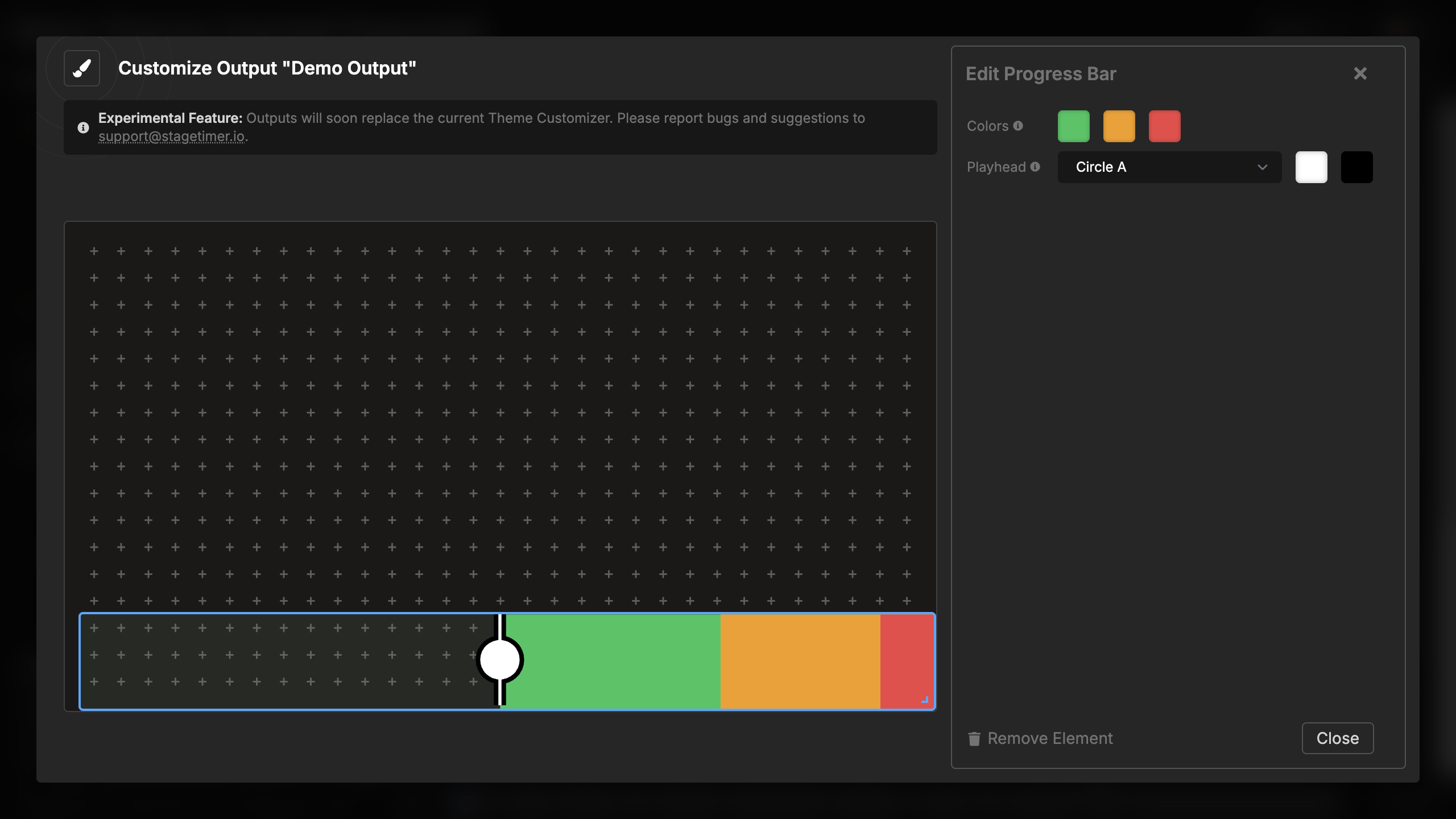 Progress bar with Circle A playhead