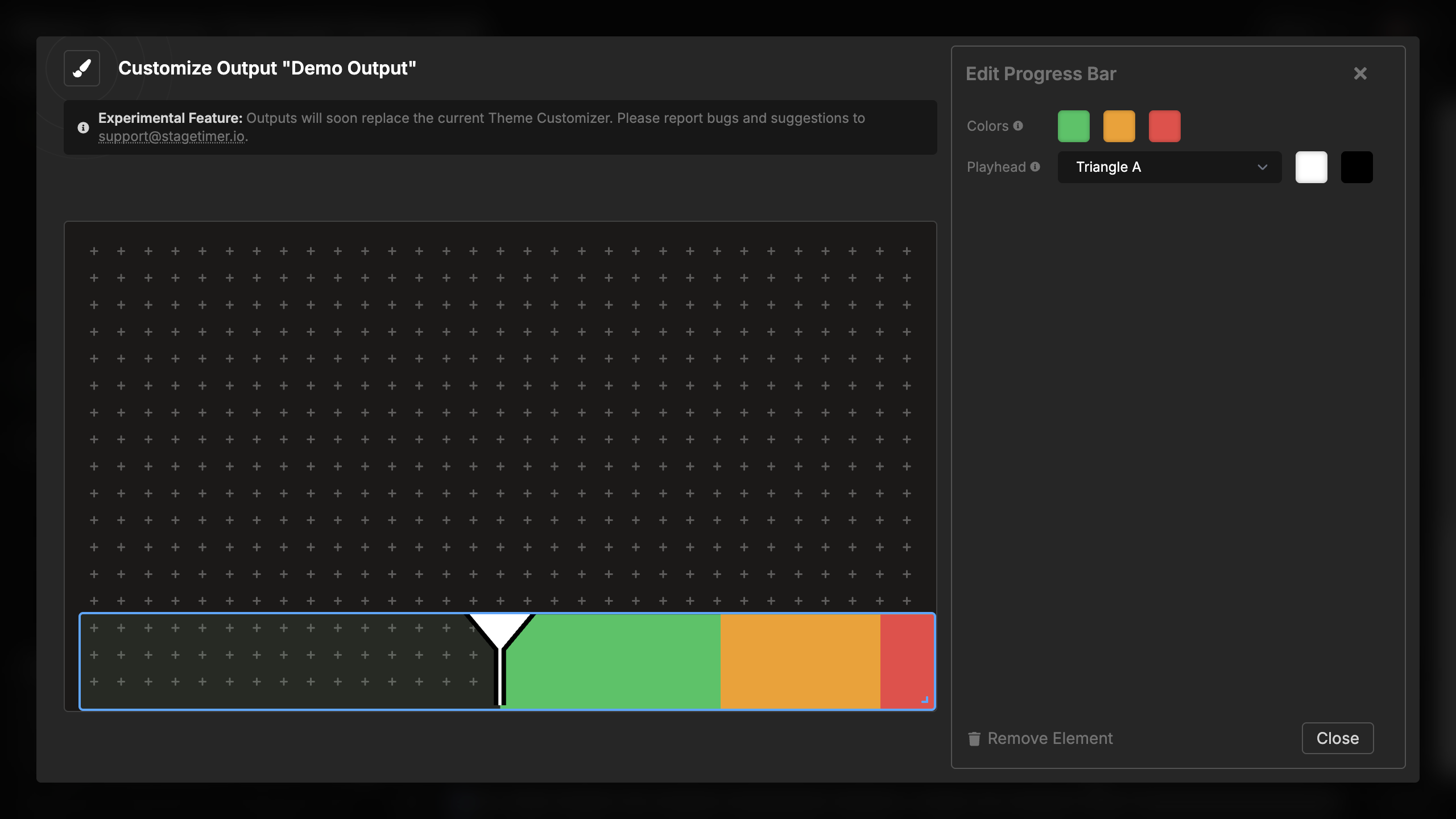 Progress bar with Triangle A playhead