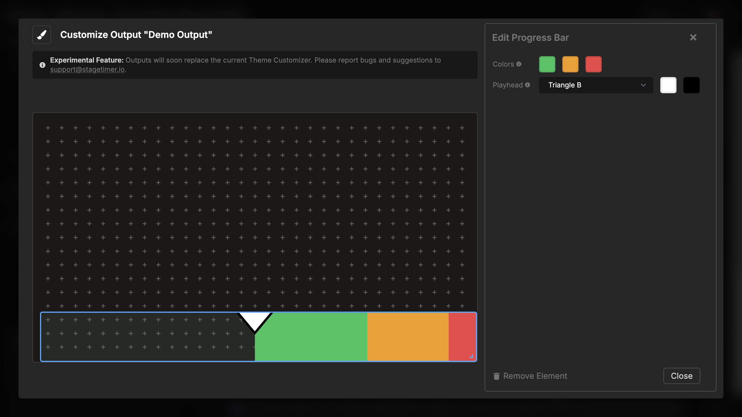 Progress bar with Triangle B playhead