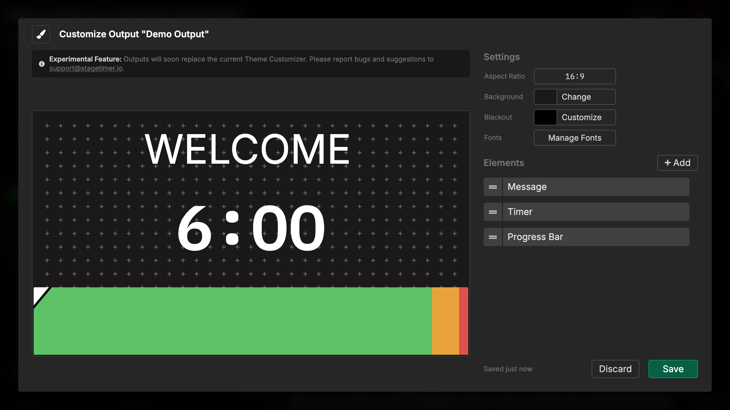 Progress bar showing color zones: green, yellow, and red
