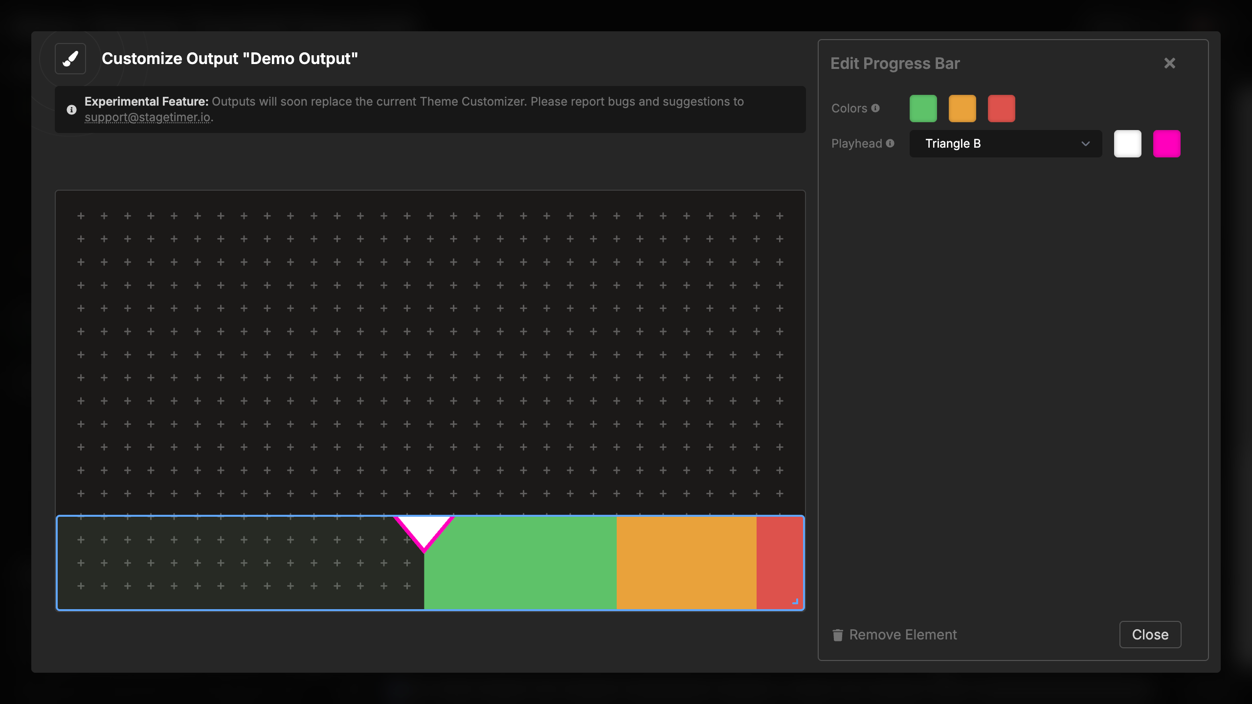 Progress bar playhead configuration settings