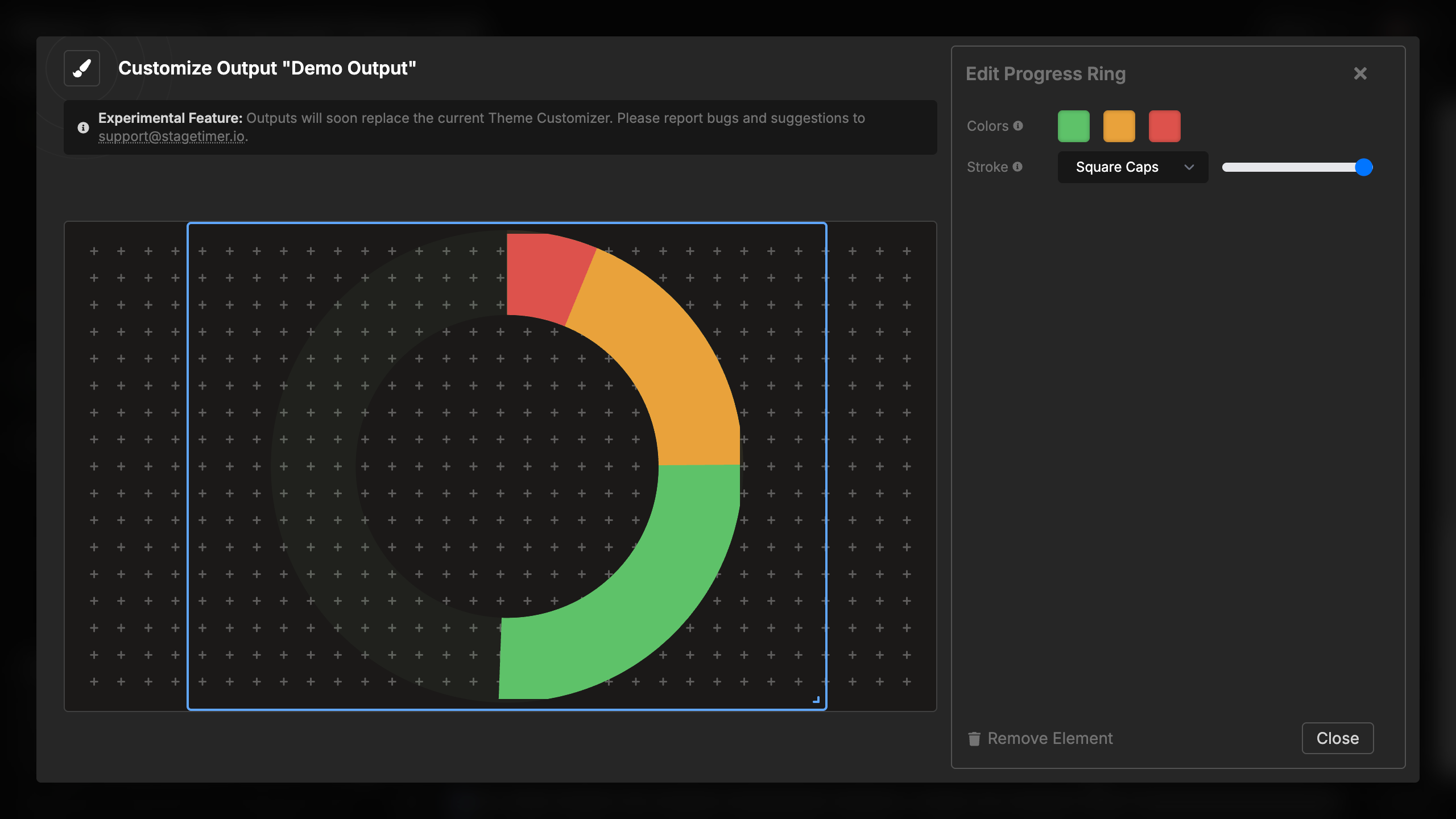 Progress ring with square caps