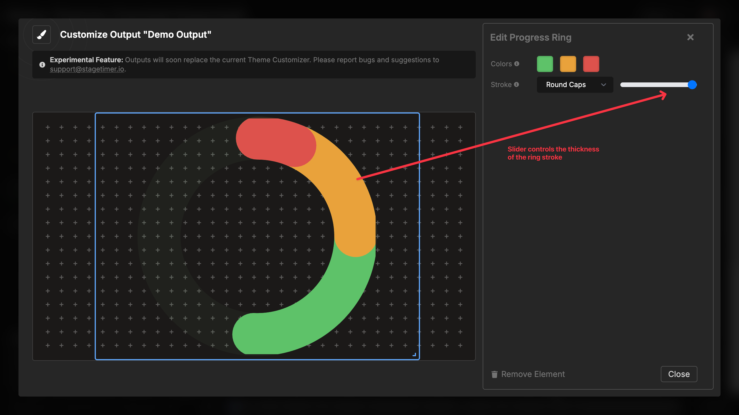 Progress ring with thick stroke