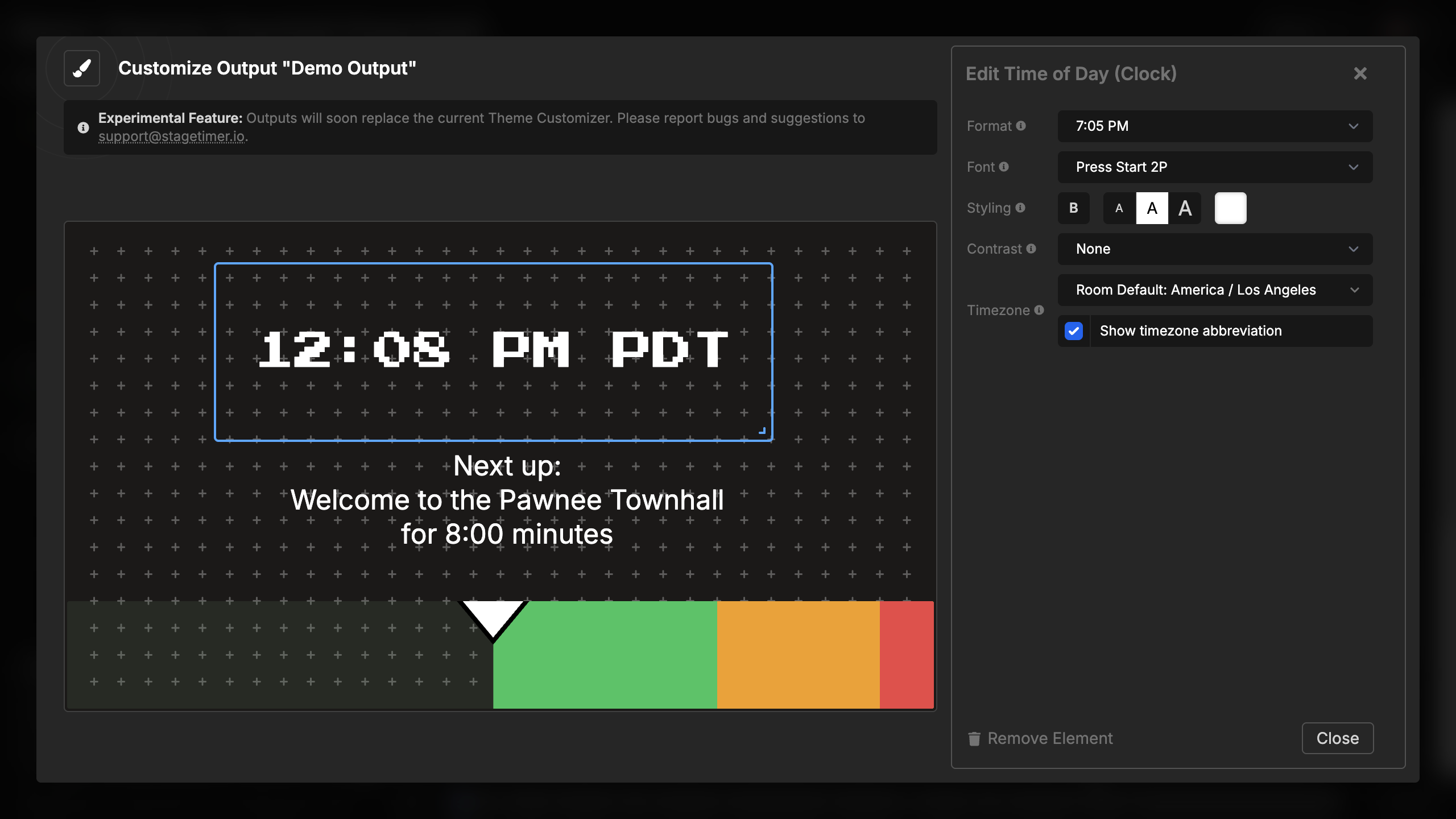 Time of Day with different font styling
