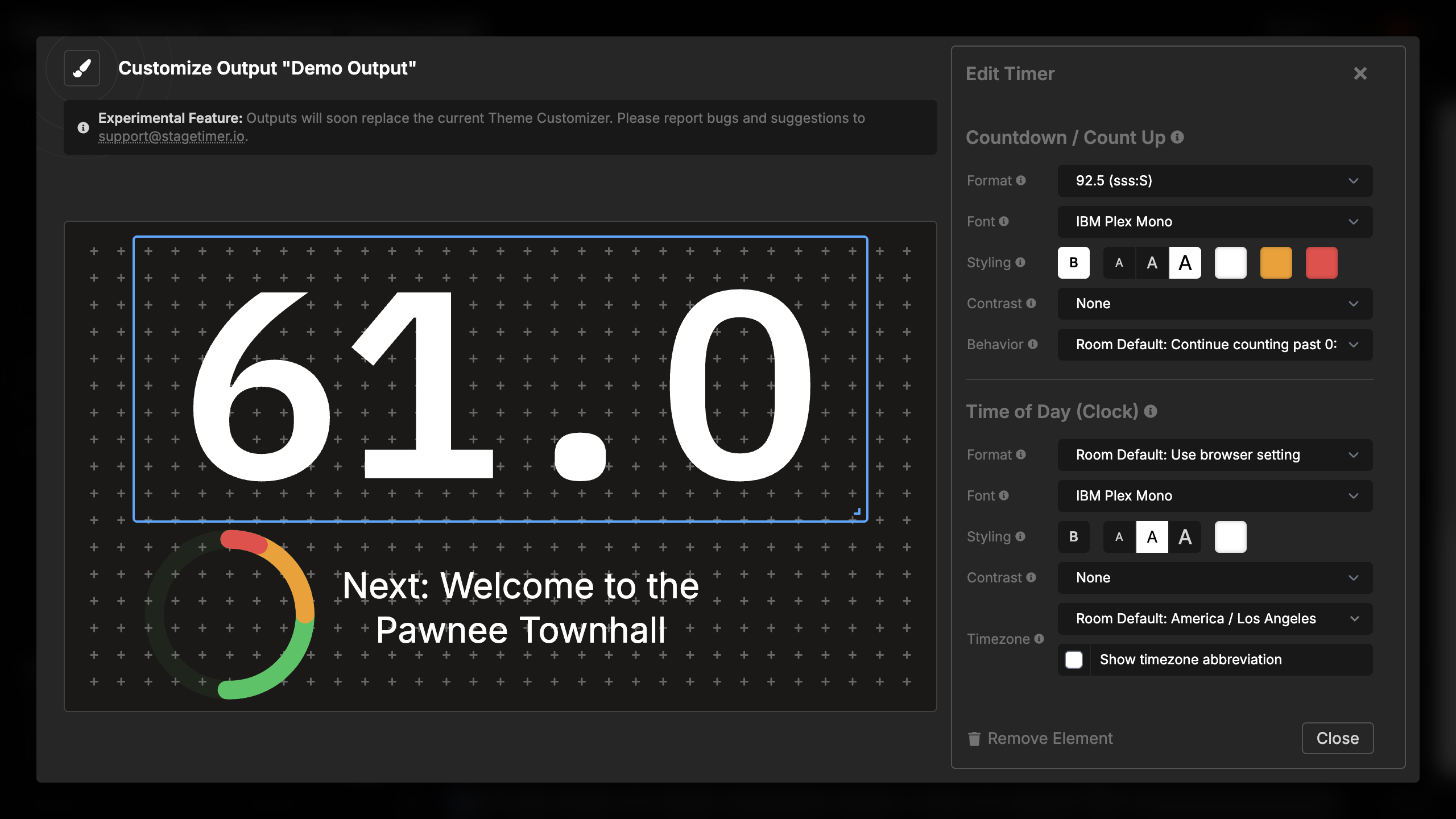 Timer showing remaining seconds with decimal precision