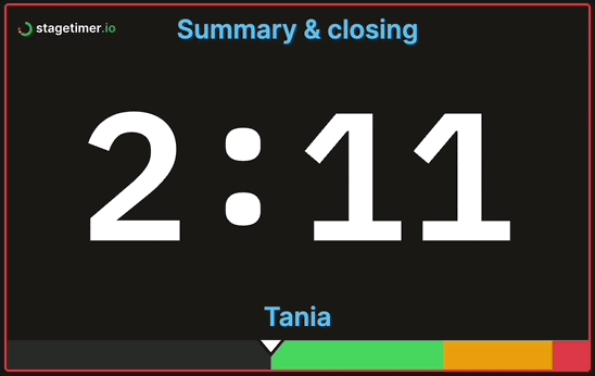 Stagetimer Stage Output